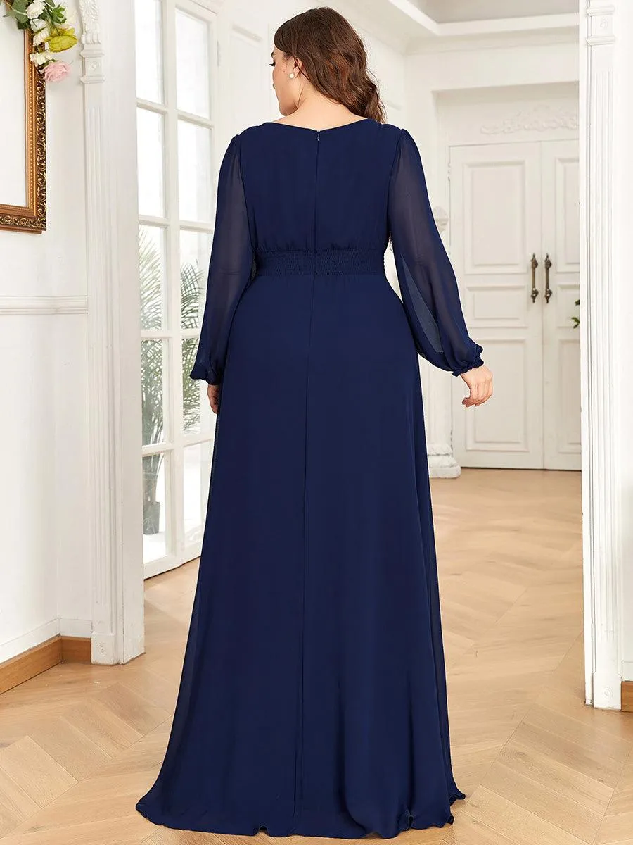 Taille personnalisée Robe demoiselle d'honneur en mousseline à taille haute Manches bouffantes