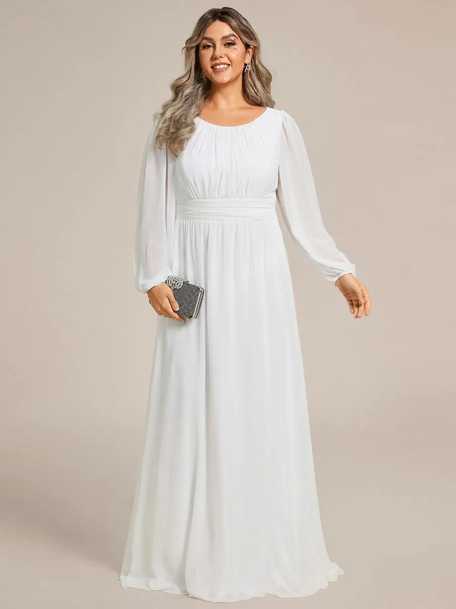 Taille personnalisée Robe demoiselle d'honneur en mousseline à taille haute Manches bouffantes