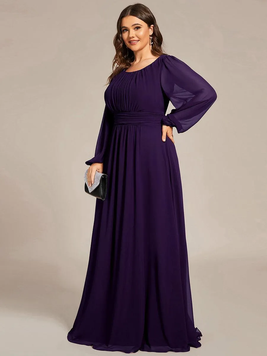 Taille personnalisée Robe demoiselle d'honneur en mousseline à taille haute Manches bouffantes