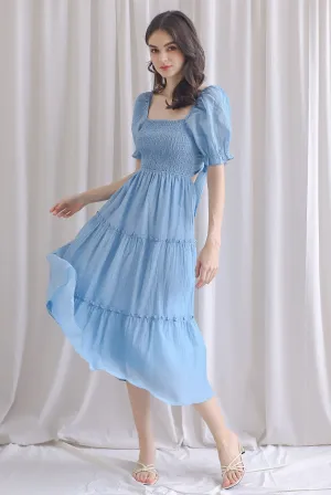 TDC Eureka Multi Way Textured Dress In Skyblue