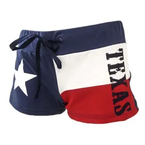 Texas Flag Lone Star State Women's Drawstring Cover Up Beach Booty Running Shorts