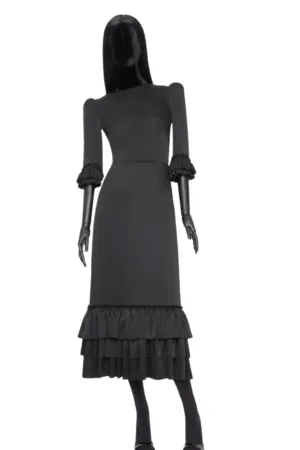 The Lovely Creature Dress | Black Satin