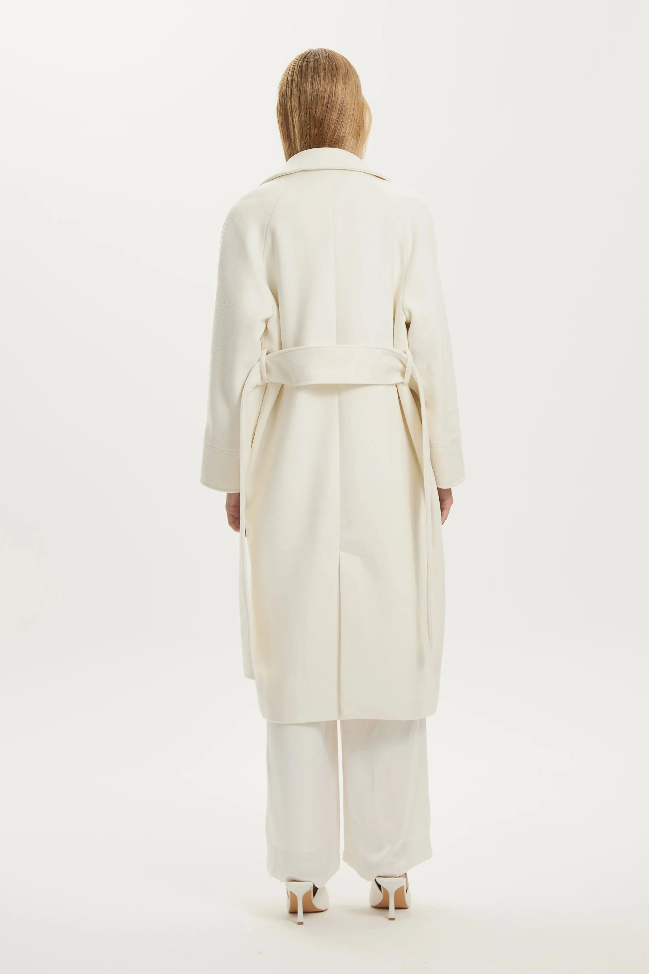 THIRD FORM II UNCOVER Woolen Trench Coat - cream
