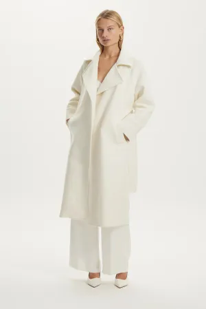 THIRD FORM II UNCOVER Woolen Trench Coat - cream