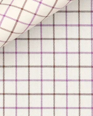 Thomas Mason Brown Purple Tattersall Check