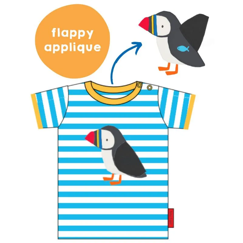 Toby Tiger Puffin Appliqué T-shirt