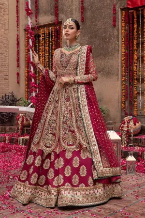 Traditional Pakistani Red Bridal Maxi Dress #BS829