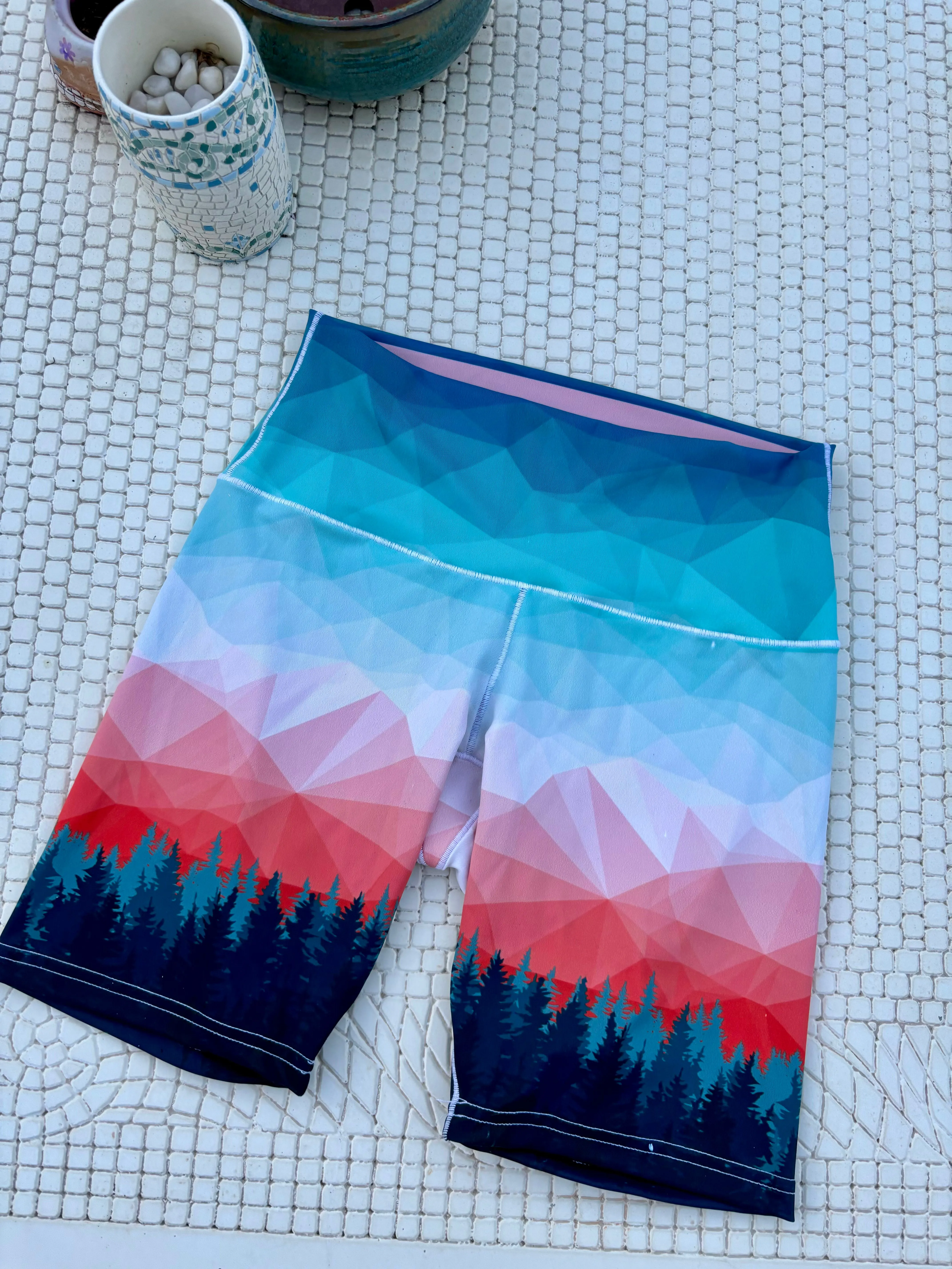 Treeline Trail Biker Yoga Shorts