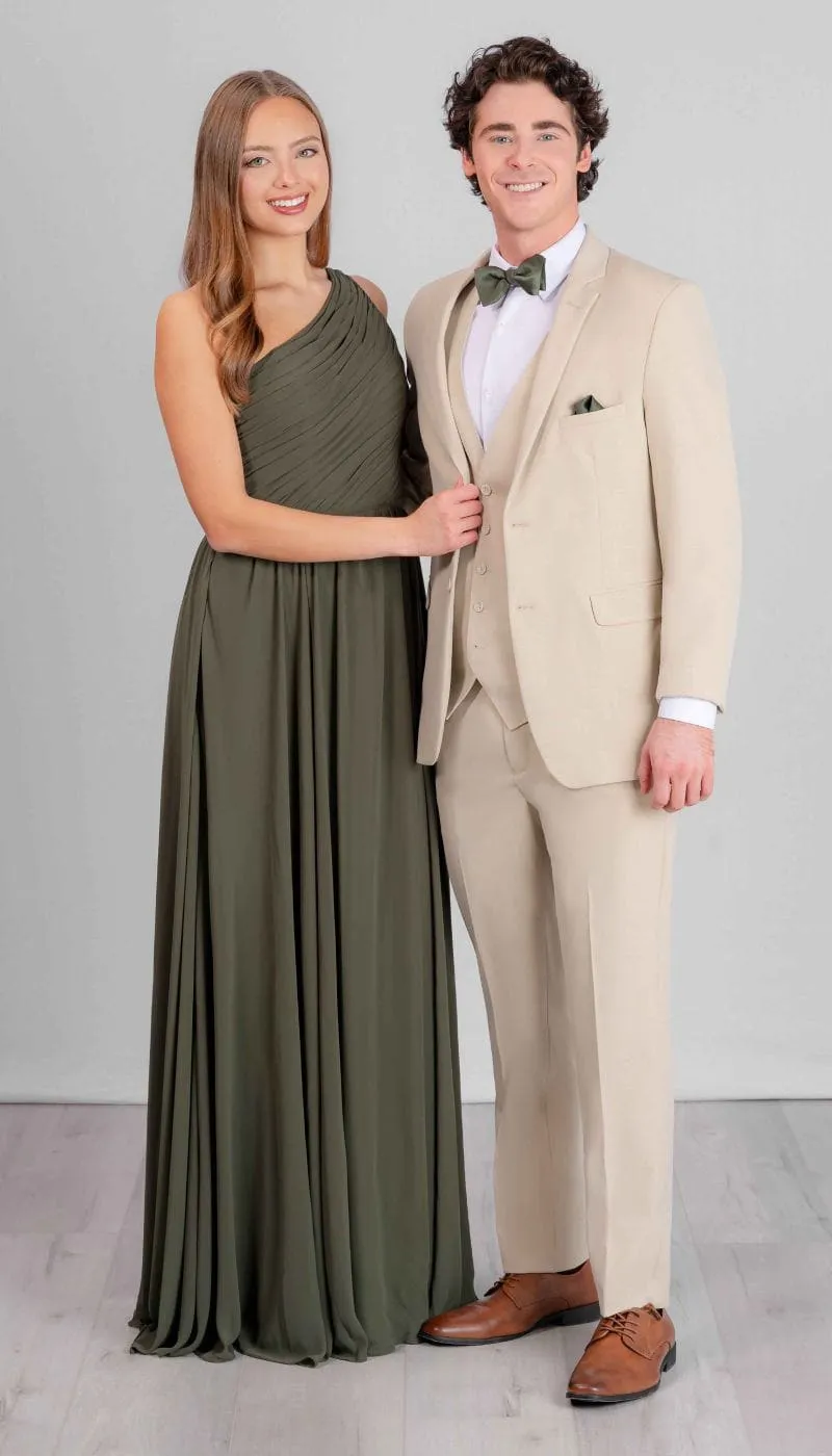 Trim Fit 3 Piece Suit Tan
