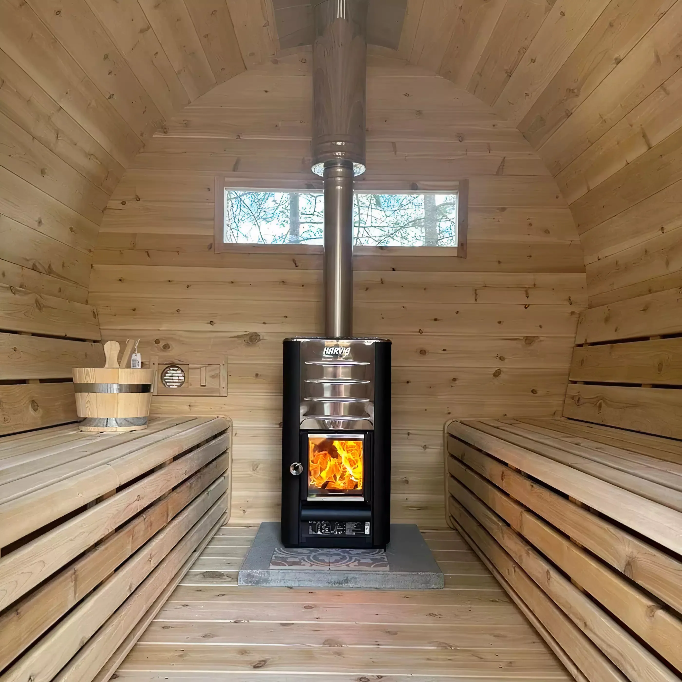 True North 8 Person 10' Long Barrel Sauna
