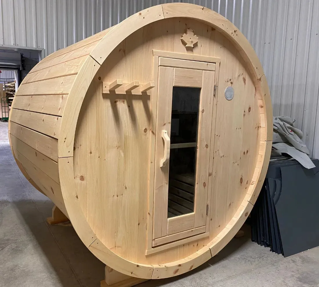 True North 8 Person 10' Long Barrel Sauna