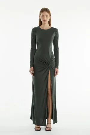 TURN AROUND TWIST MAXI DRESS | FOREST