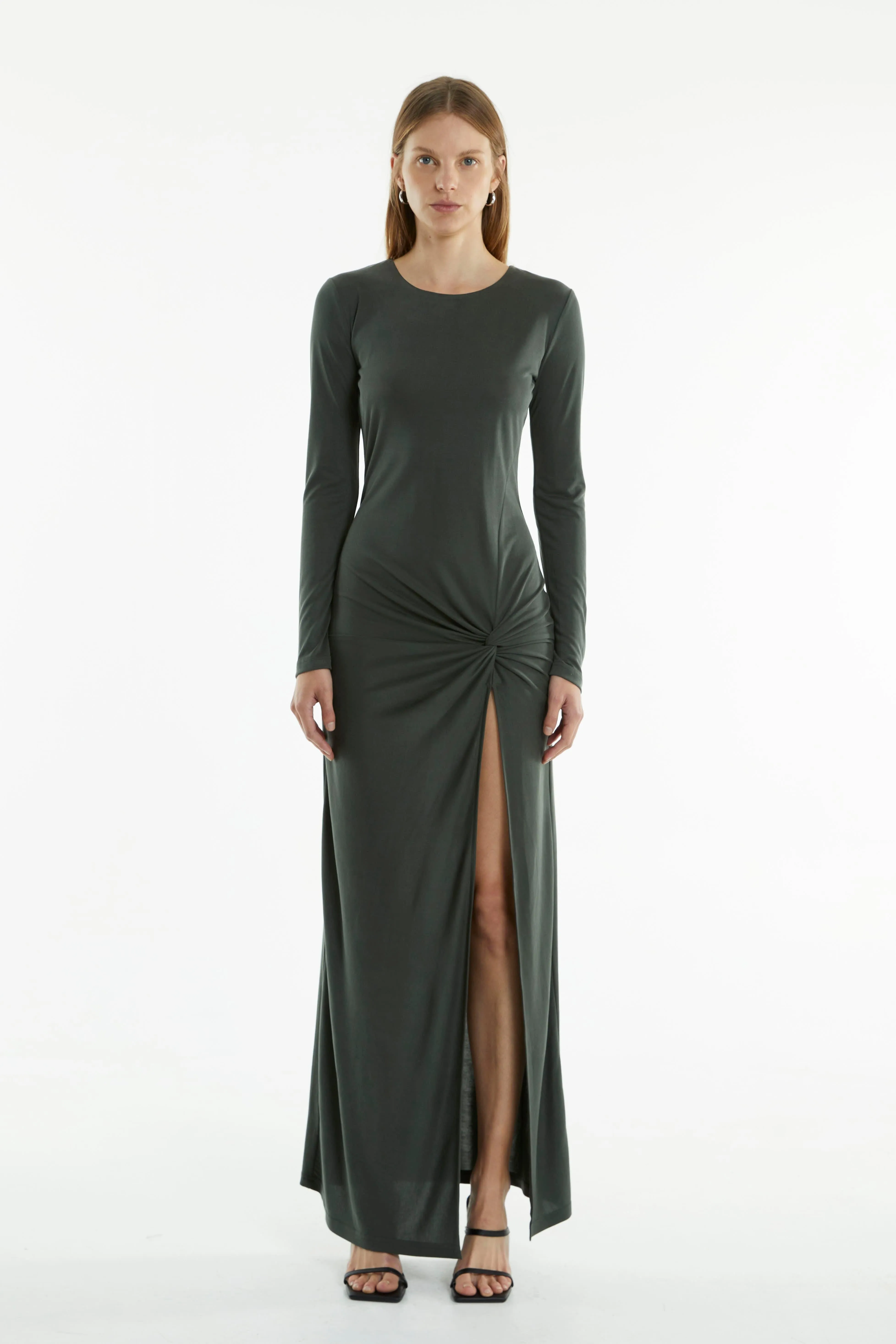 TURN AROUND TWIST MAXI DRESS | FOREST