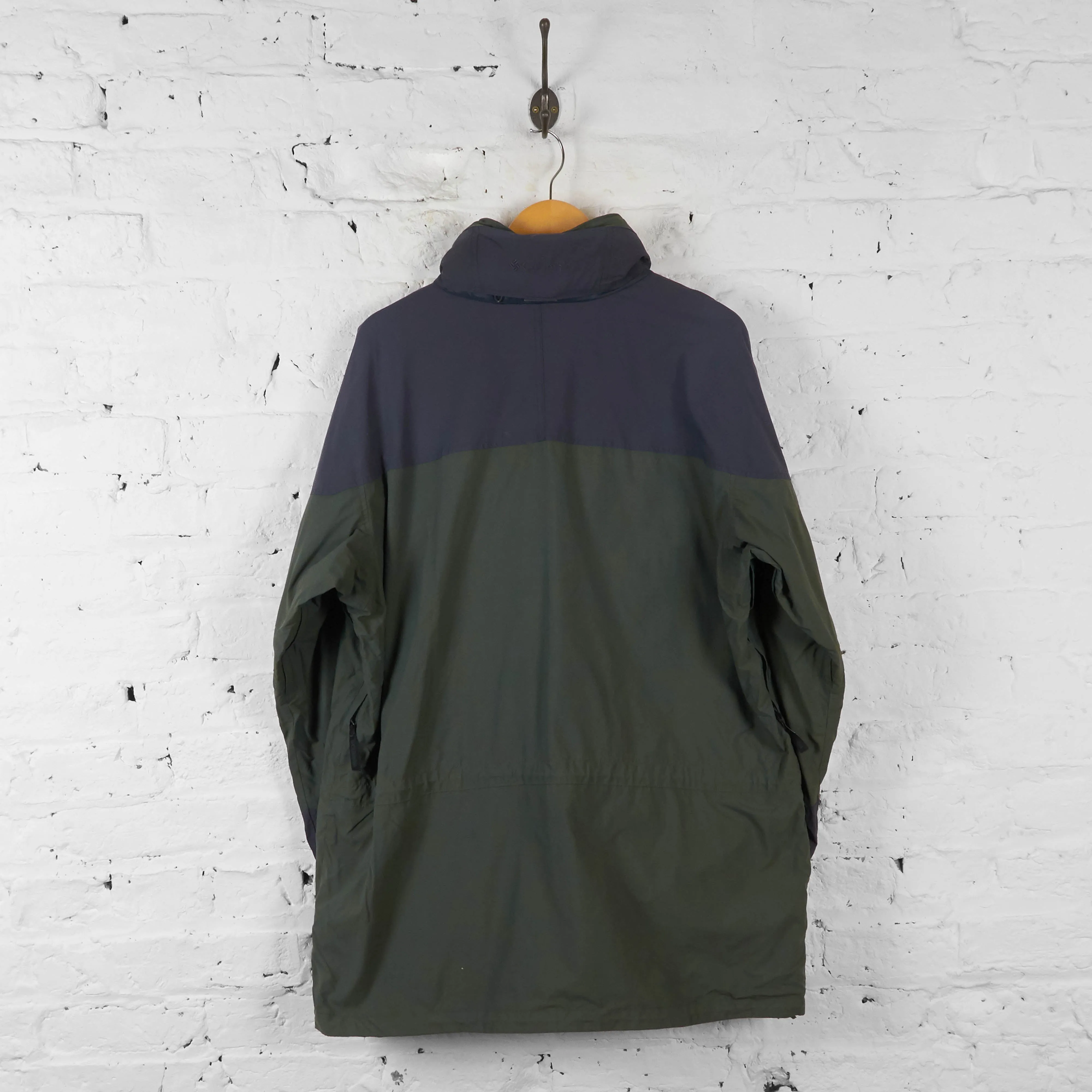 Vintage Columbia Outdoor Hooded Jacket - Green/Grey - L