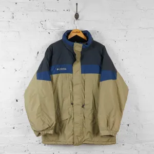 Vintage Columbia Sportswear Outdoor Hooded Jacket - Beige/Blue - L