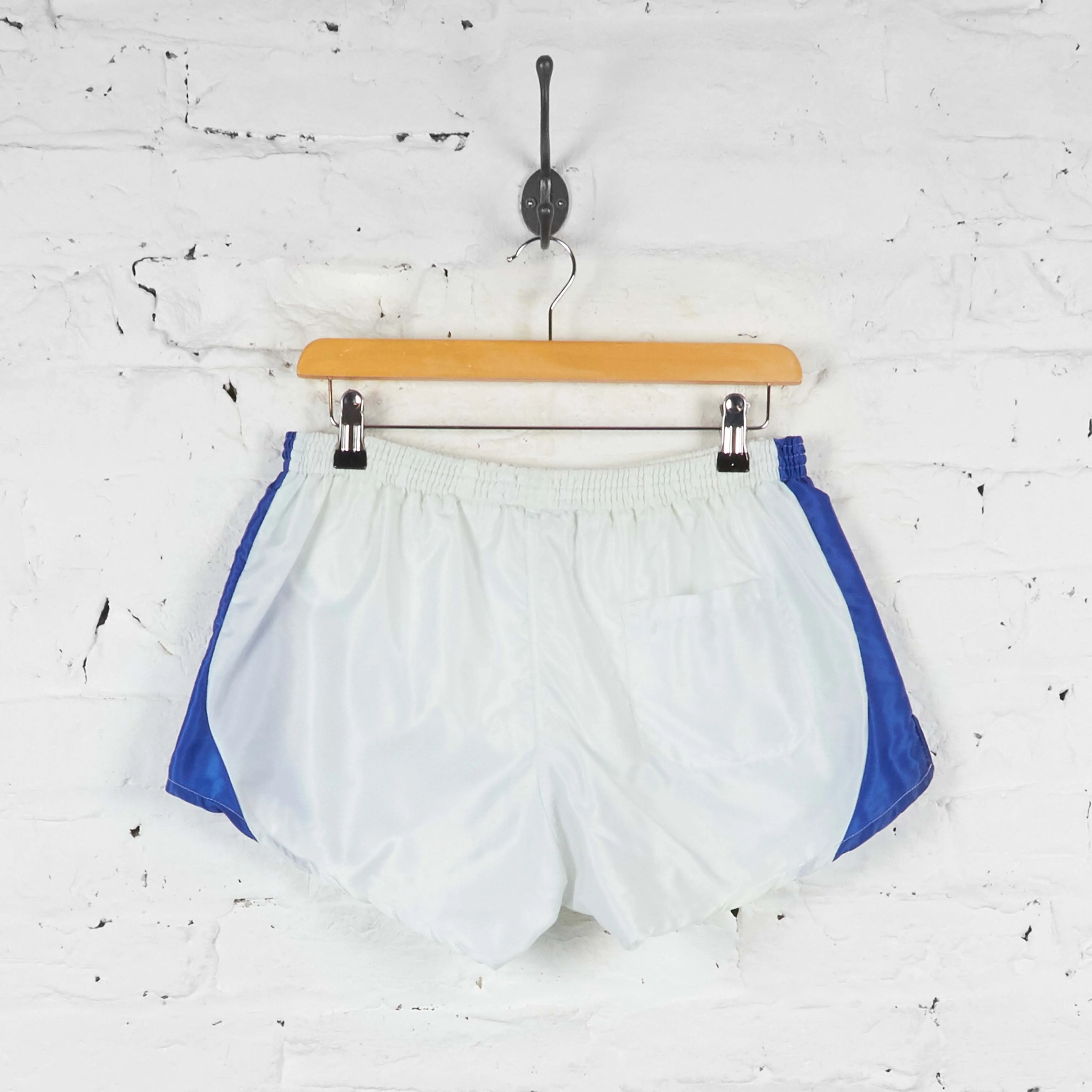 Vintage Puma Running Shorts - White/Blue - M