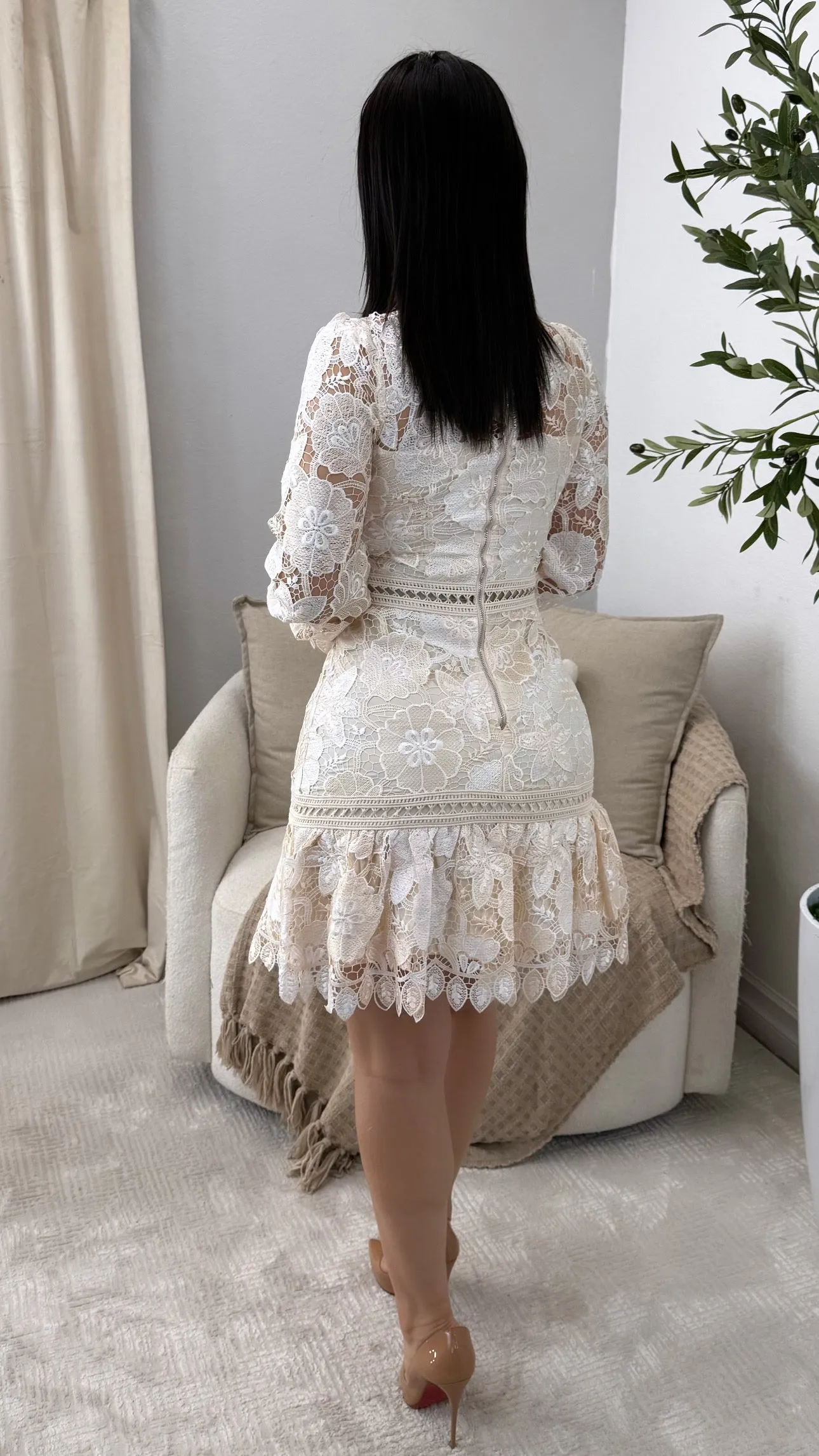 VIOLA CREAM MINI DRESS