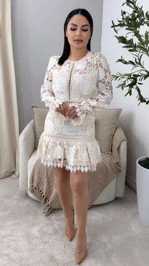VIOLA CREAM MINI DRESS