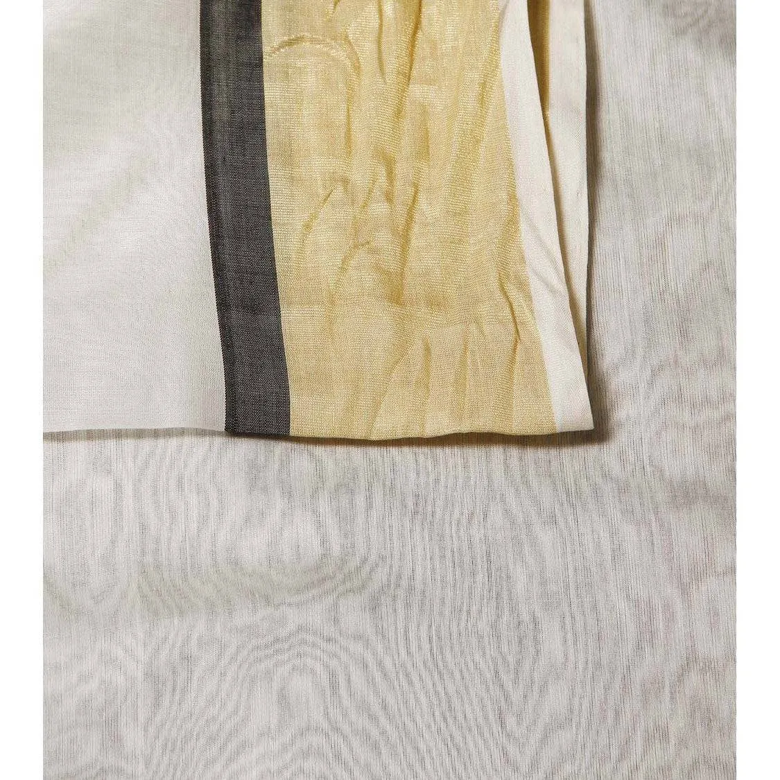 White Chanderi Cotton Silk Saree with Zari Work