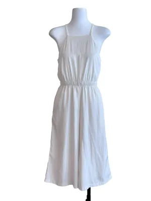 White Plain Sleeveless Jumpsuits TTR