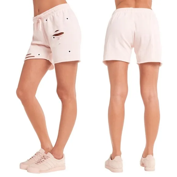Wildfox Daisy Embroidered Distressed Shorts