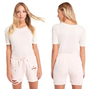 Wildfox Daisy Embroidered Distressed Shorts
