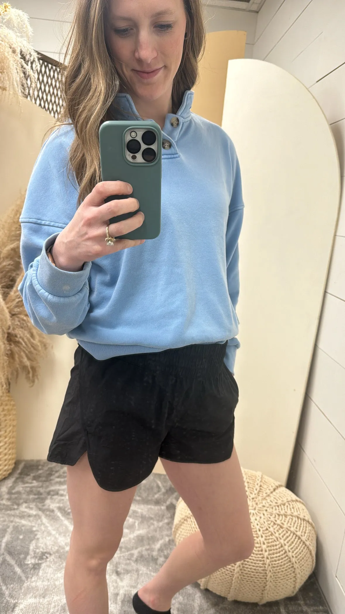 Windbreaker smocked waistband running shorts