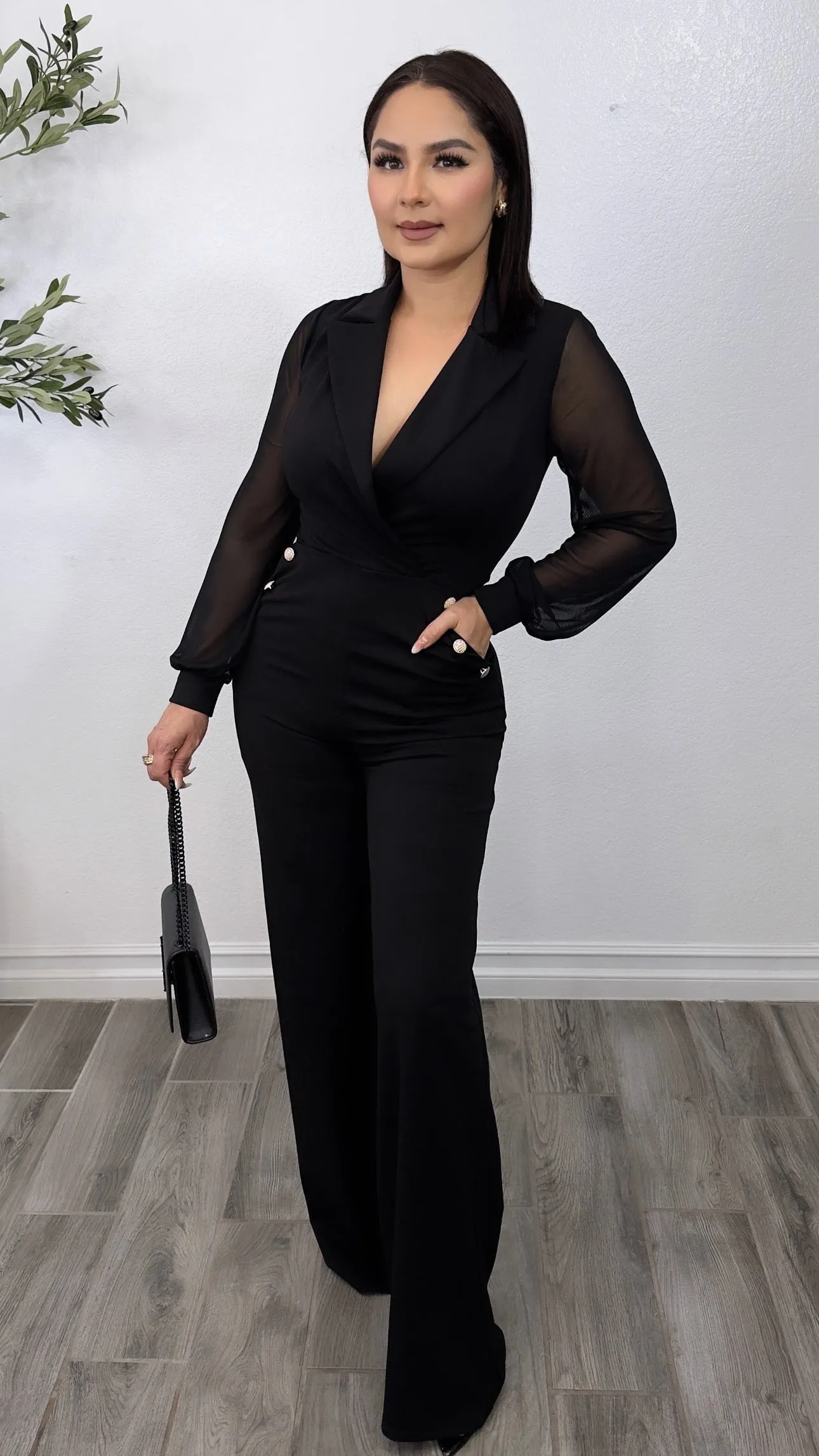 WITH LOVE BLACK JUMPSUIT