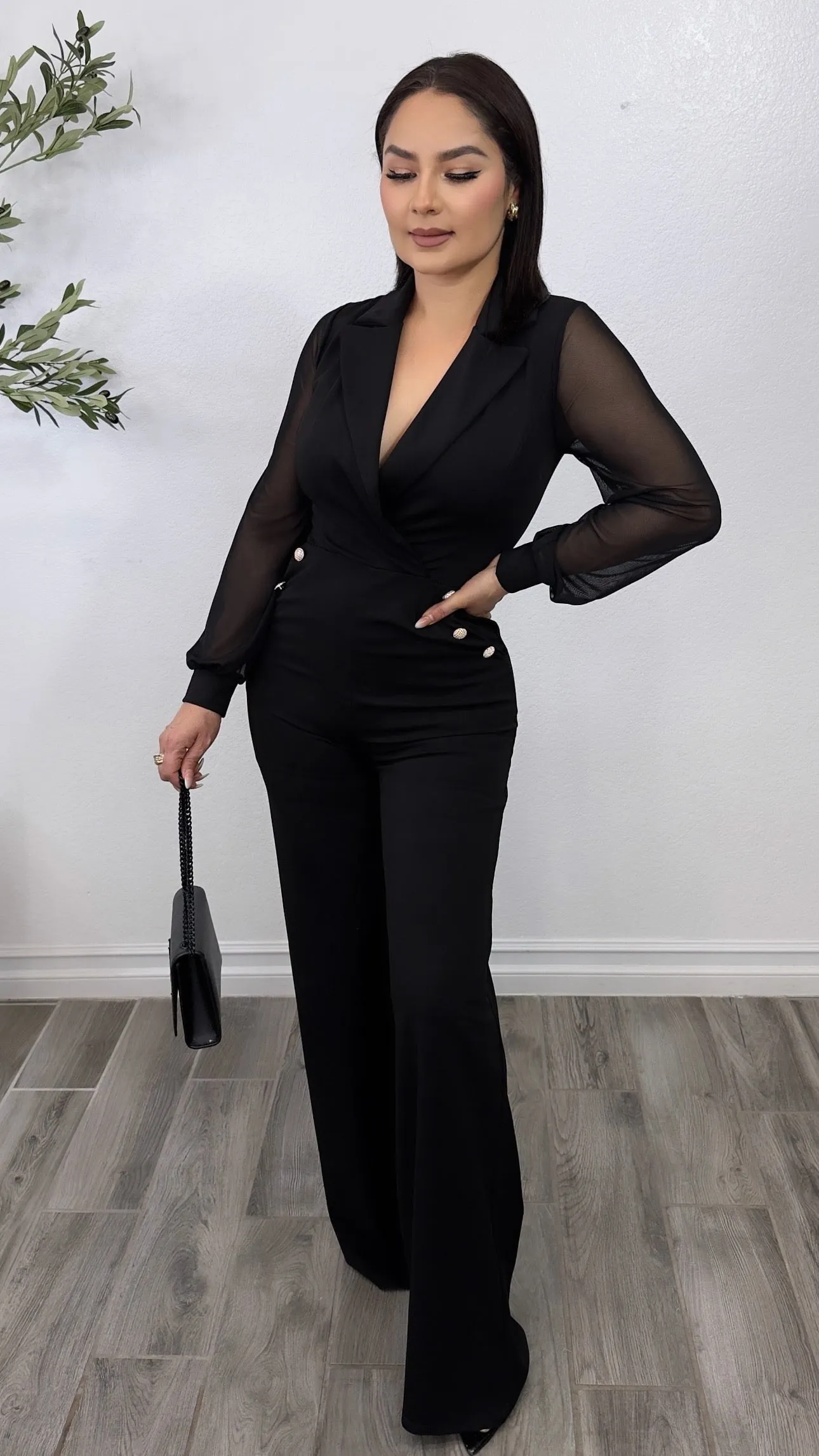WITH LOVE BLACK JUMPSUIT