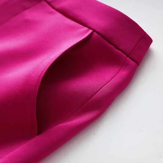Women Loose fit Rose Blazer   Bra   Mini Skirt 3 Pieces Suit