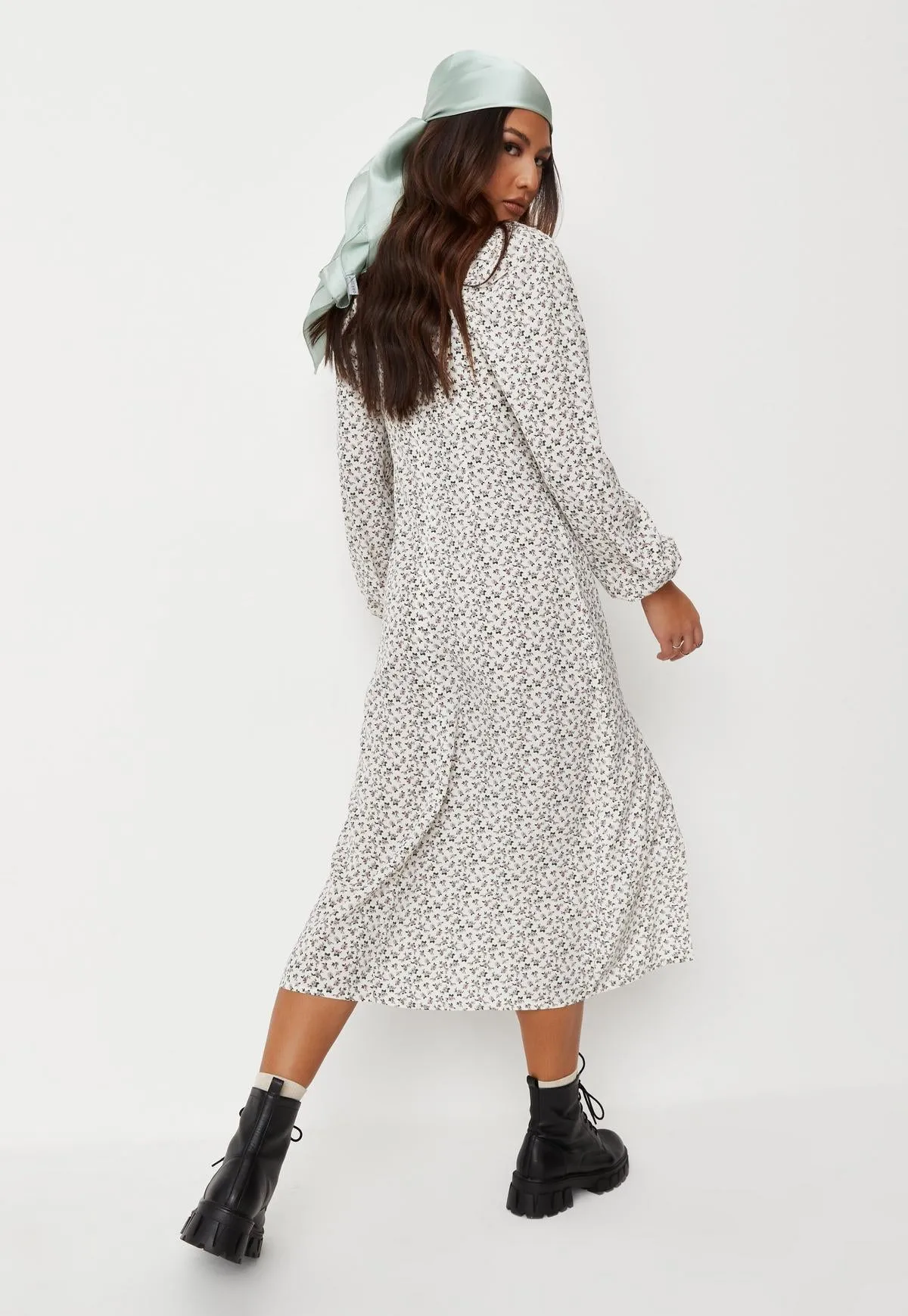 Women Square Neckline Fashion Split Fall Dresses