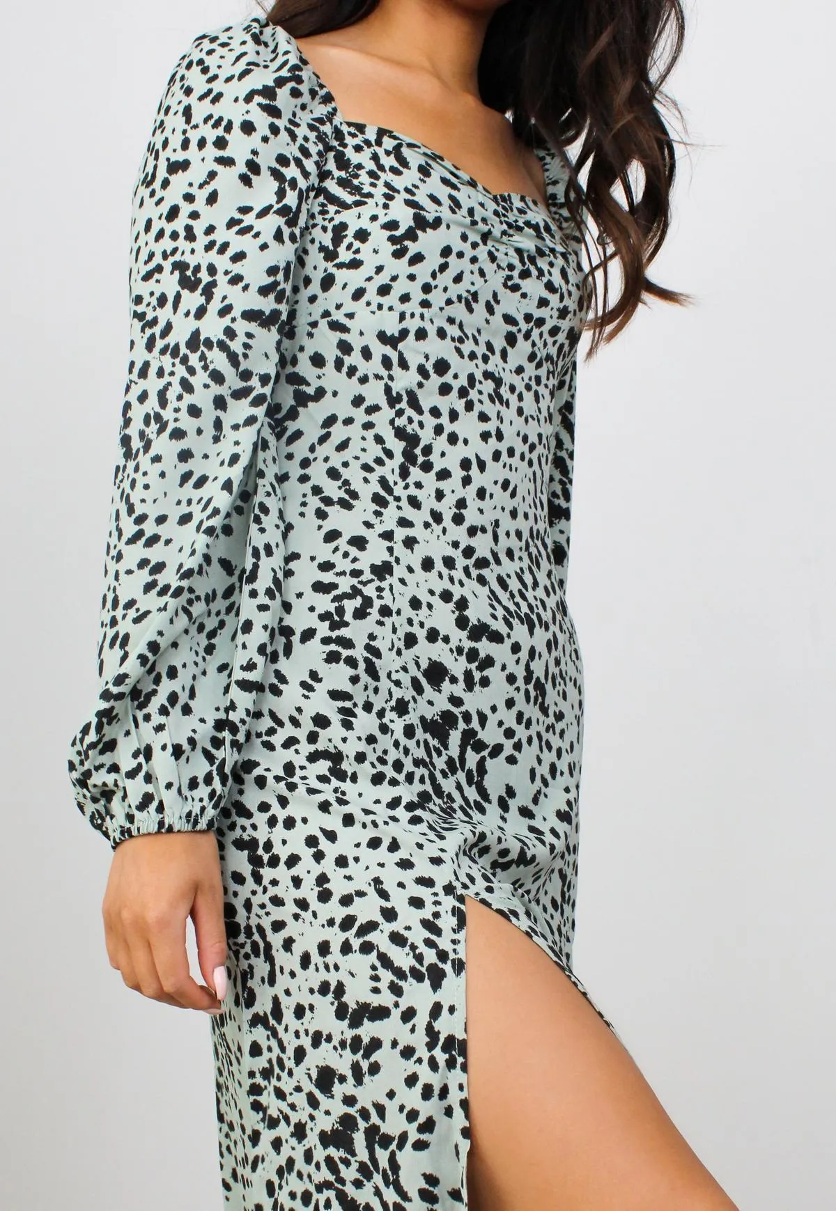 Women Square Neckline Fashion Split Fall Dresses