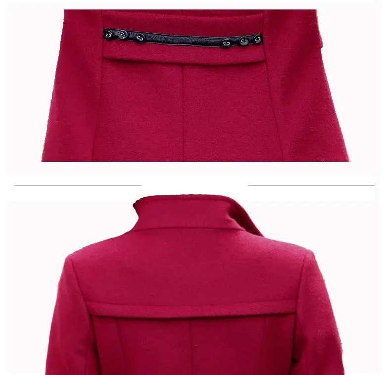 Women’s Autumn/Winter 2025 Wool Coat – Double-Breasted Woolen Overcoat
