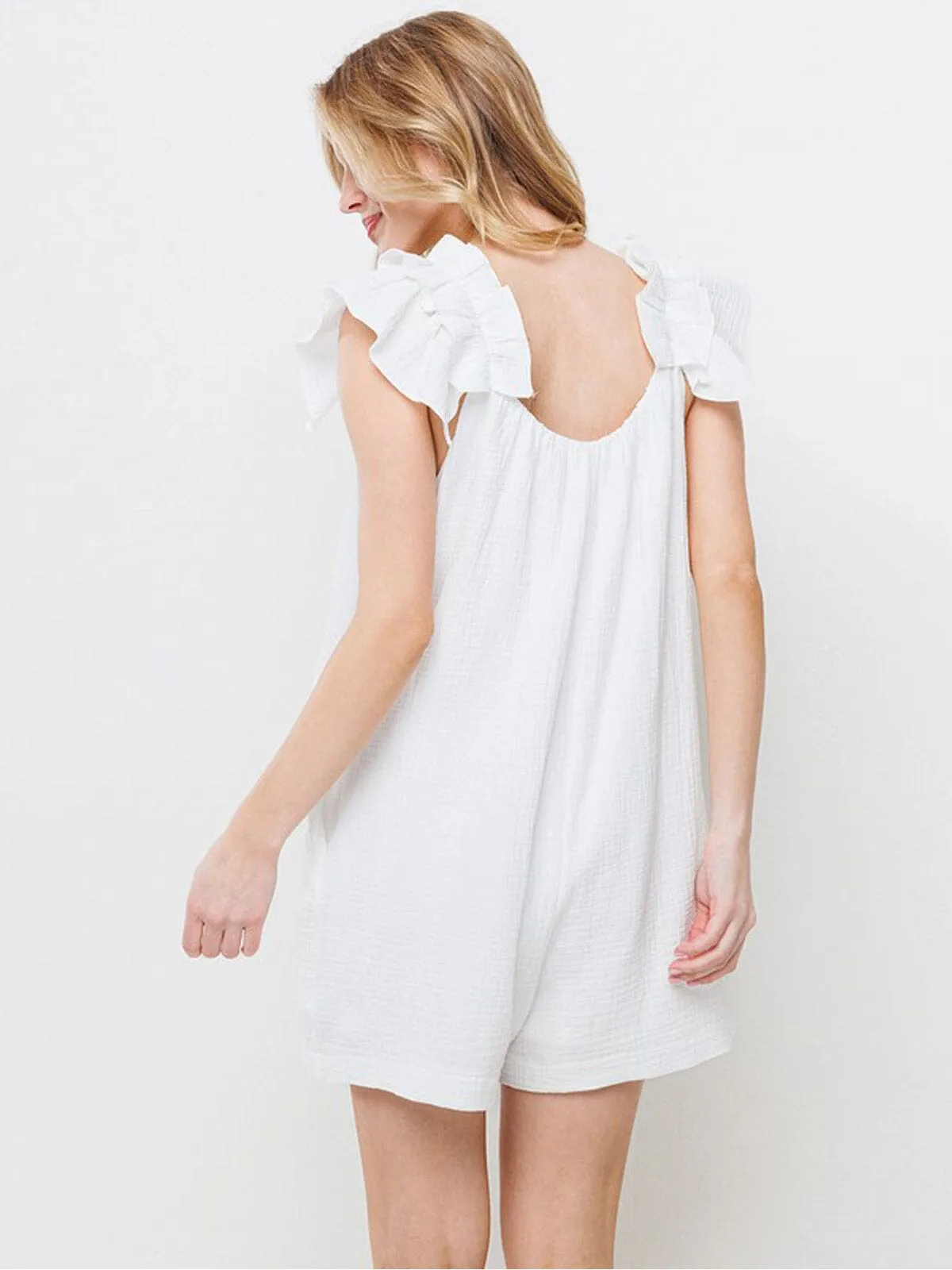 WOMEN'S SLEEVELESS FRONT POCKETS ROMPER