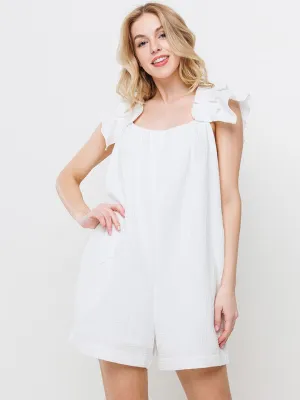 WOMEN'S SLEEVELESS FRONT POCKETS ROMPER