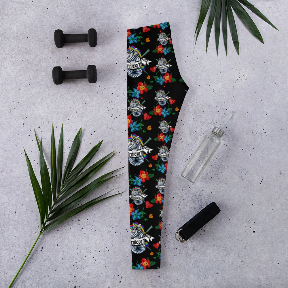 Yarnicorn Black Leggings - Ladies' Sizes XS, S, M, L, XL