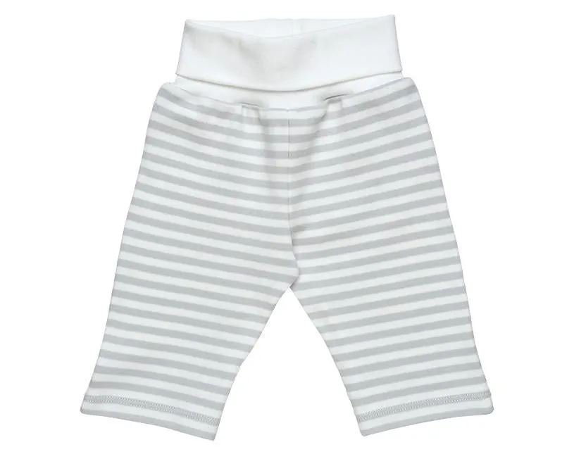 Yoga Pant W/ Foldover Waistband - Grey Stripe